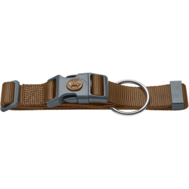 Halsband Nylon bruin (incl borduring naar wens)