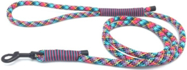 Hondenlijn touw (Roze-Turquoise-Teal-Zwart)