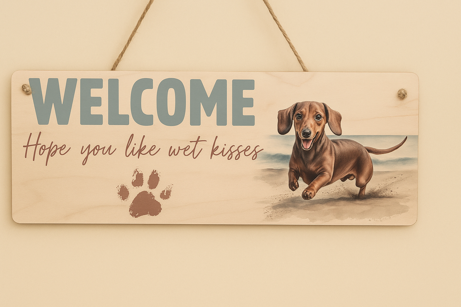 Welcome, 'hope you like wet kisses' teckel gladhaar