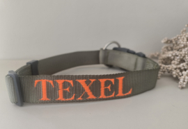 Halsband Nylon groen (incl borduring naar wens)