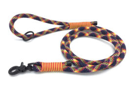 Hondenlijn touw (Zwart-Geel-Rood)