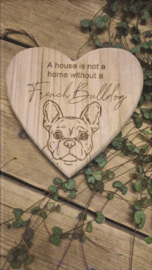 Houten hart Franse Bulldog