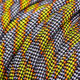 Halsband touw met biothane (Geel-Oranje-Zwart-Wit)