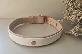 Halsband biothane 2 kleuren met naam/ telefoonnummer