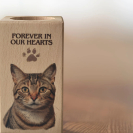 Waxinelichthouder Forever in our hearts