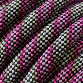 Halsband touw met biothane (Licht roze-Roze-Licht bruin-Zwart)
