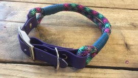 Halsband touw met biothane (groen, paars, roze, zwart)