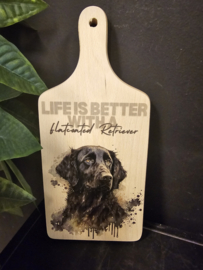 Tapasplank Flatcoated retriever