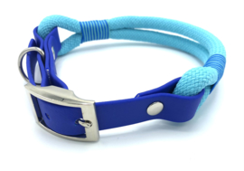 Halsband touw met biothane (turquoise)