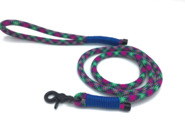 Hondenlijn touw (groen-paars-roze-zwart)