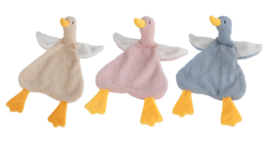 Knuffeldoekje eend roze met naam