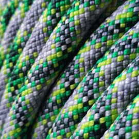 Halsband touw met biothane (donkergroen-neon groen-neongeel-zwart)