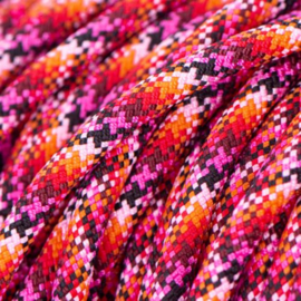 Halsband touw met biothane (Licht roze-Roze-Oranje-Rood-Zwart)
