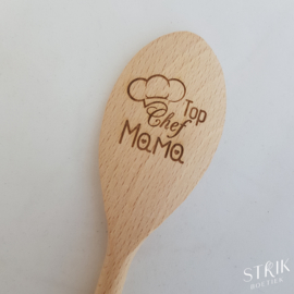 Houten lepel mama/papa/meter/peter/juf