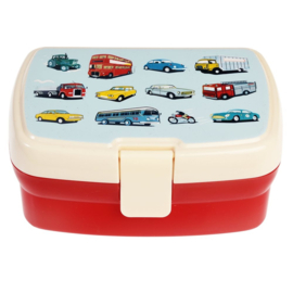 Brooddoos / lunchbox met vakjes 'Road trip'