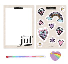 Cadeauset 'juf' met wenskaart