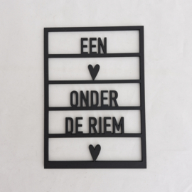 Houten quote/kaart/decoratie 'Een ♥ onder de riem ♥'