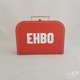 Koffertje rood met naam of tekst