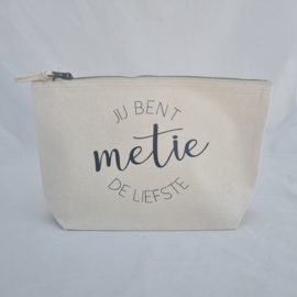 Toilettas 'Metie, jij bent de liefste' (verschillende kleuren)