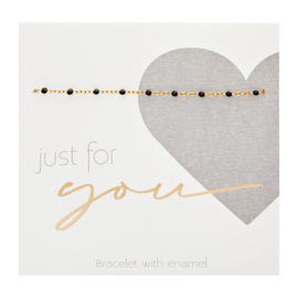 Armband 'Just for you' goud/zwart