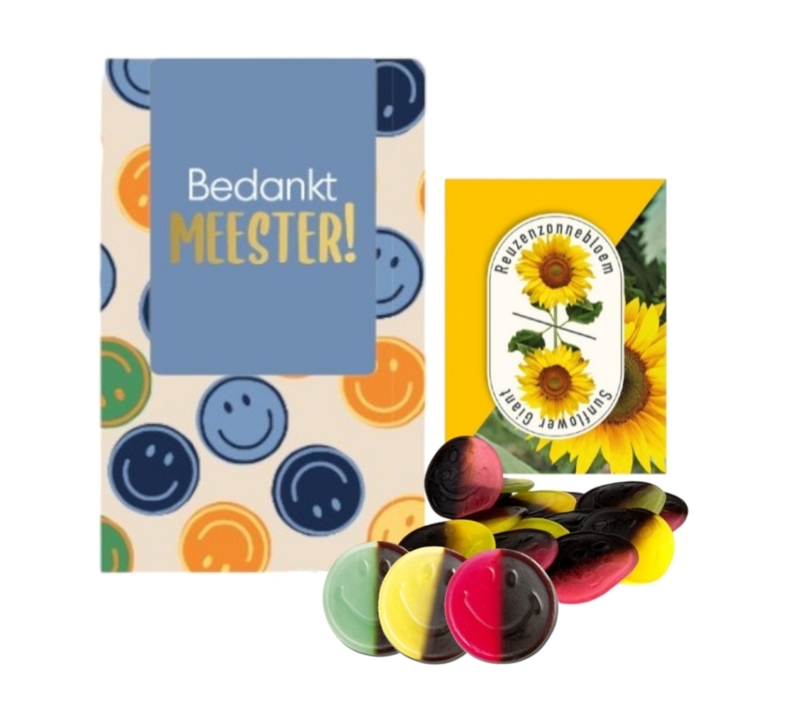 Bloemenzaadjes & -snoepjes 'Bedankt meester'