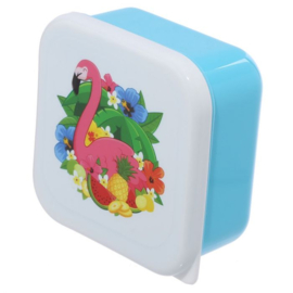 Snackboxen / snackdoosjes set flamingo