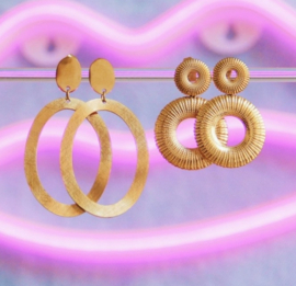 Oorbellen ovalen ring zilver - Bazou