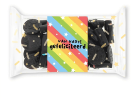 Snoeppakketje 'Van harte gefeliciteerd' (dropmix)
