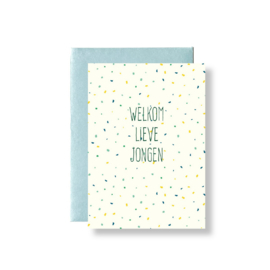 Kaartje 'Welkom lieve jongen' (envelop inbegrepen)