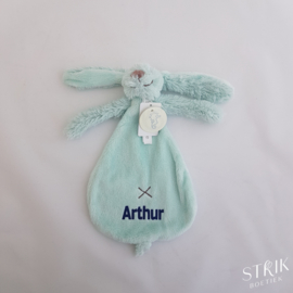 knuffeldoekje/doudou konijn Richie Rabbit mint (met of zonder naam)