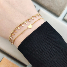 Armband maan goud/zilver - Essentialistics