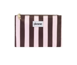 Tasje streep bruin/roze