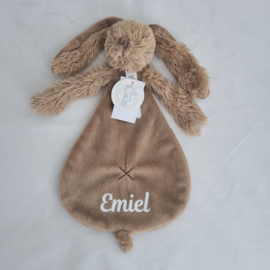 knuffeldoekje/doudou konijn Richie Rabbit taupe (met of zonder naam)