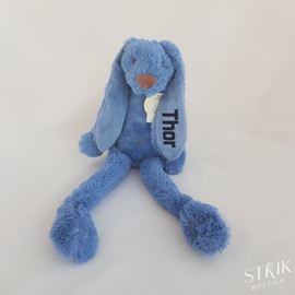 Knuffel konijn 'Richie Rabbit' jeansblauw (met of zonder naam)