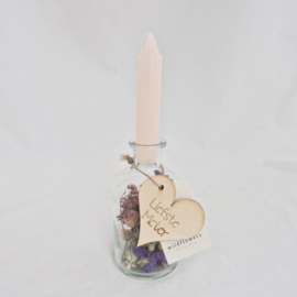 Kandelaar met droogbloemen 'Liefste meter'