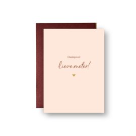 Kaartje 'Dankjewel lieve meter!' (envelop inbegrepen)