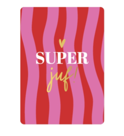 Kaart met goudfolie 'Super juf'
