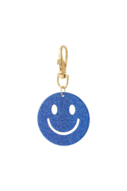 sleutelhanger smiley blauw