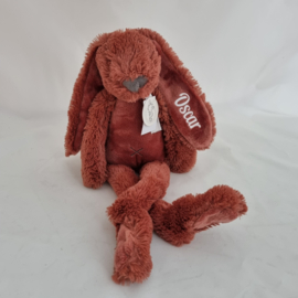 Knuffel konijn 'Richie Rabbit' roest (met of zonder naam)