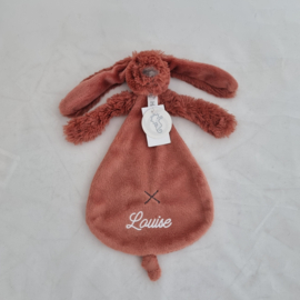 knuffeldoekje/doudou konijn Richie Rabbit roest (met of zonder naam)