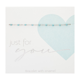 Armband 'Just for you' zilver/mint