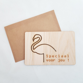 Houten kaartje 'Speciaal voor jou' met envelop