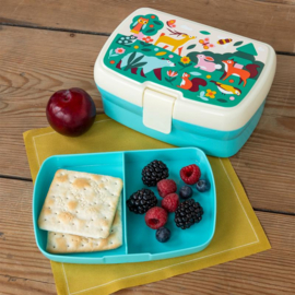 Brooddoos / lunchbox met vakjes 'Woodland'