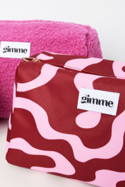 Toilettas bordeaux/roze gemengd