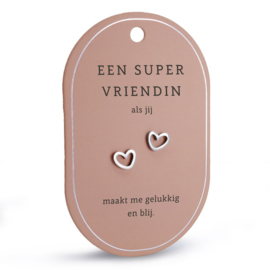 Hartoorbellen zilver 'Een super vriendin'