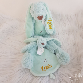 knuffeldoekje/doudou konijn Richie Rabbit mint (met of zonder naam)