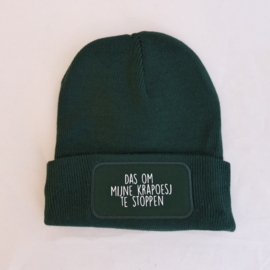 Muts/beanie DAS OM MIJNE KRAPOESJ TE STOPPEN