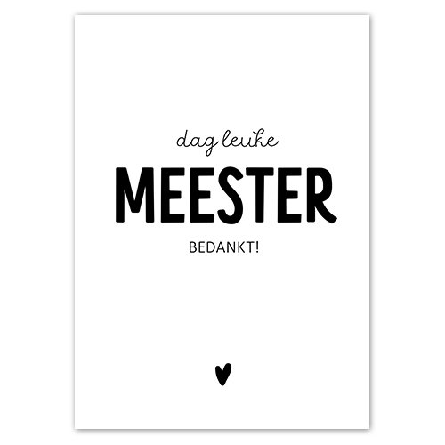 Kaartje 'Dag leuke meester bedankt'