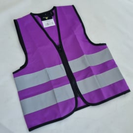 Veiligheidshesje fluo paars (met rits)