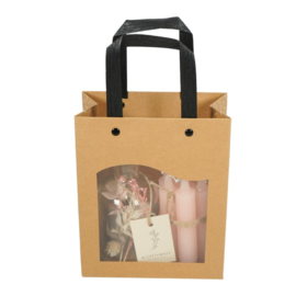 Cadeaupakket 'Brightness' vaasje met droogbloemen